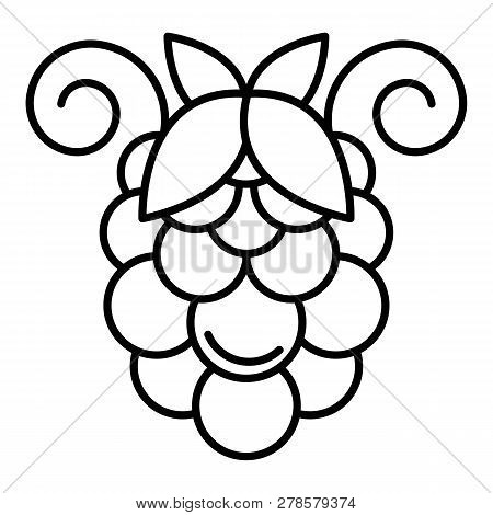 Bunch Of Grapes Icon. Outline Bunch Of Grapes Icon For Web Design Isolated On White Background
