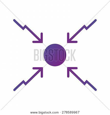 4 Arrows Aiming To The Curcle Center Icon. . Direction Arrows. Vector Illustration Isolated On White