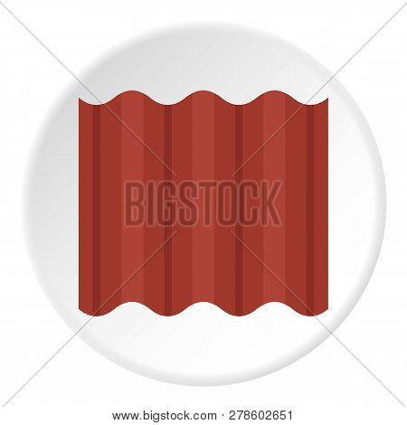 Steel Colored Goffered Plate For Roof Icon In Flat Circle Isolated Illustration For Web