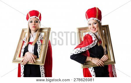 Woman queen in funny concept