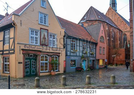 Bremen, Germany. 19 Nov 2017. Street Schnoor In The Old Quarter In Bremen