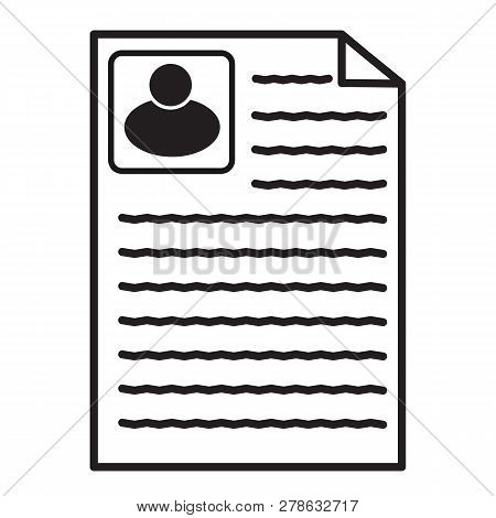 Resume Icon On White Background. Flat Style. Resume Icon For Your Web Site Design, Logo, App, Ui. Co