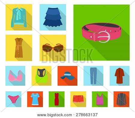 Vector Illustration Of Sunglasses And Eyewear Sign. Set Of Sunglasses And Sun Stock Symbol For Web.