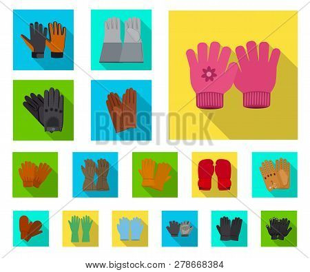 Vector Design Of Glove And Winter Symbol. Set Of Glove And Equipment Stock Vector Illustration.
