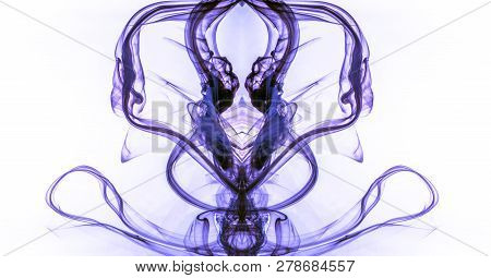 Ink Swirl In A Water On Color Background. The Paint Splash In The Water. Soft Dissemination A Drople