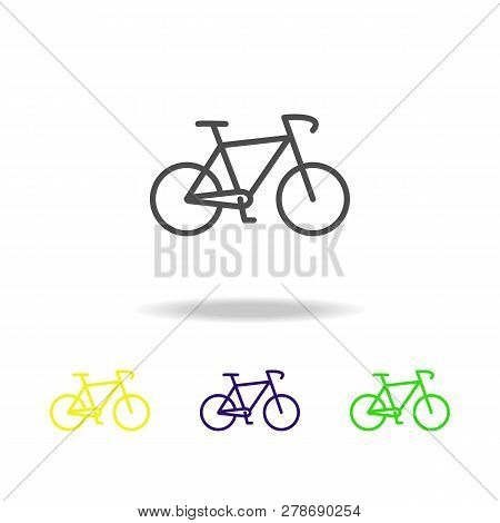 Bike Colored Icons. Element Of Motorbike For Mobile Concept And Web Apps Illustration. Thin Line Ico