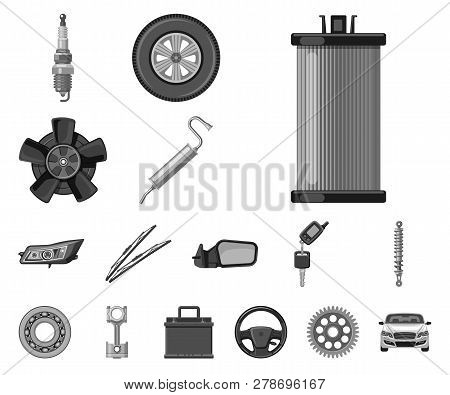 Vector Illustration Of Auto And Part Icon. Set Of Auto And Car Vector Icon For Stock.