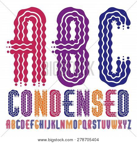 Vector Elegant Ornate Capital English Alphabet Letters, Abc Collection. Rounded Bold Retro Type Font