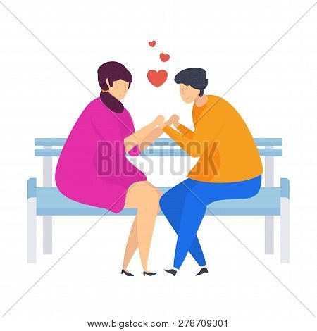 Happy Couple Of Young People In Love. Characters For Valentine Day.