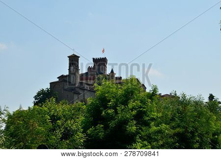 Barolo, Province Of Cuneo, Piedmont, Italy. July 2018. View On The Historical Center Of Barolo