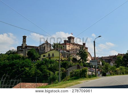 Barolo, Province Of Cuneo, Piedmont, Italy. July 2018. View On The Historical Center Of Barolo