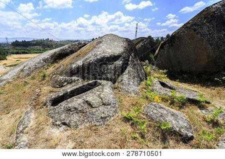 View Of A Granite Rock Cut Non-anthropomorphic Grave At The St Gens Necropolis Site Near Celorico Da