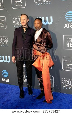 LOS ANGELES - JAN 13:  Adam Smith, Billy Porter at the Critics Choice Awards  at the Barker Hanger on January 13, 2019 in Santa Monica, CA