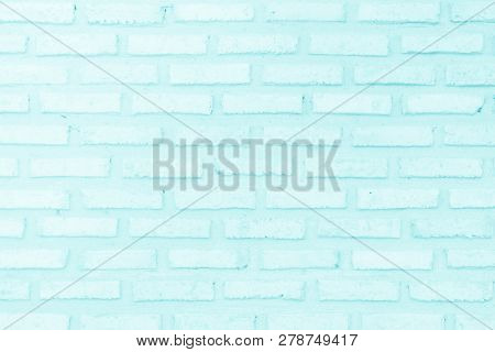 Blue And White Brick Wall Texture Background.