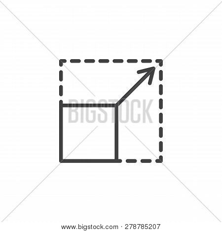 Scalability Line Icon. Linear Style Sign For Mobile Concept And Web Design. Square With Corners And 