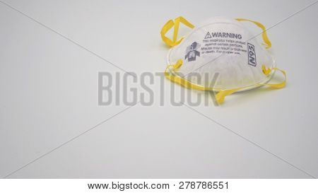N95 Mask Help To Protect Dust And Other Particle, Put On White Background,