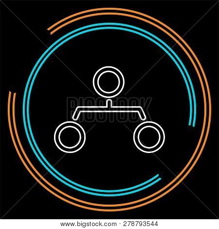 Organization Chart Vector Icon - Hierarchy Structure Graph - Sitemap Sitemap Sign Symbol. Thin Line 
