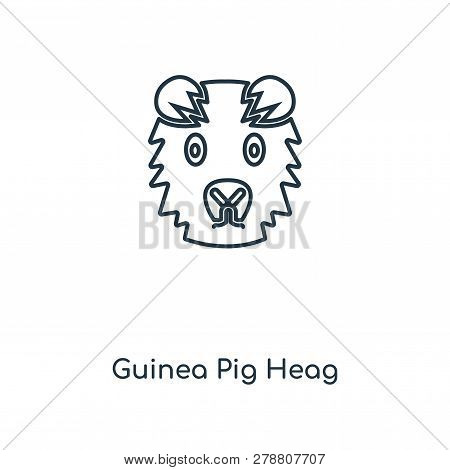 Guinea Pig Heag Icon In Trendy Design Style. Guinea Pig Heag Icon Isolated On White Background. Guin