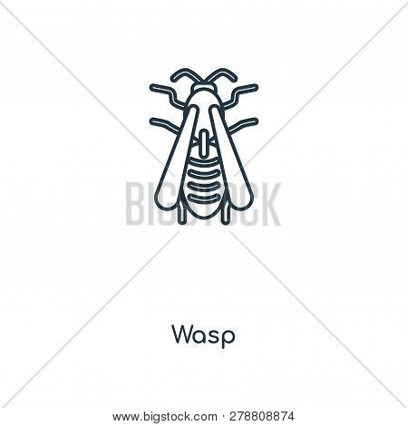 Wasp Icon In Trendy Design Style. Wasp Icon Isolated On White Background. Wasp Vector Icon Simple An