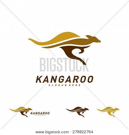 Kangaroo Logo Design Vector Template. Kangaroo Fast Logo Concepts