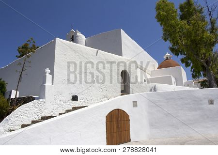 Church Of Santa Eularia  Des Riu In Ibiza Spain