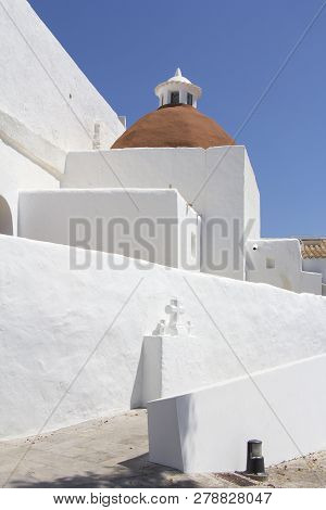 Church Of Santa Eularia  Des Riu In Ibiza Spain
