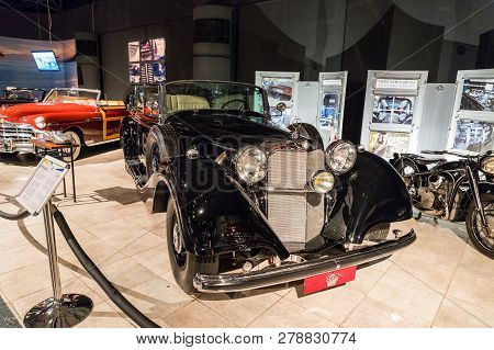 Amman, Jordan, December 07, 2018 : Mercedes-benz 770 K Open Tourer Armored 1943 At The Exhibition In