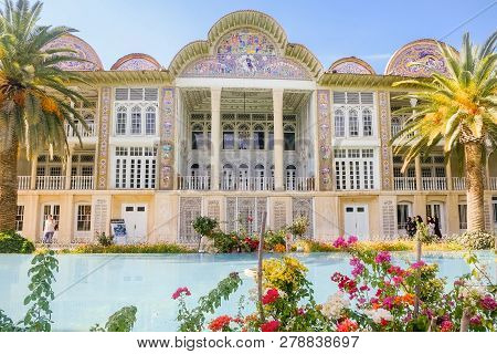 Shiraz, Iran. October 24, 2016 : Pavilion In The Eram Garden. Unesco World Heritage Site.