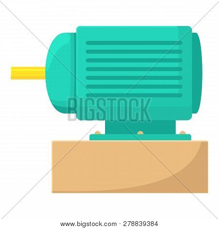 Electric Motor Icon. Cartoon Illustration Of Electric Motor Icon For Web Isolated On White Backgroun