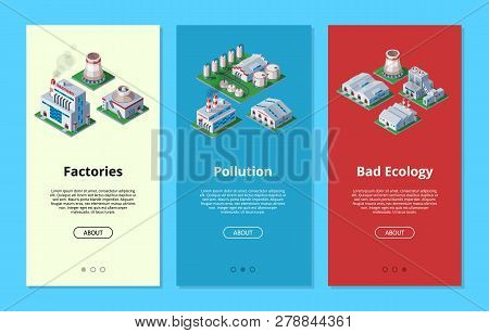 Factory Vector Industrial Building And Industry Manufacture With Engineering Power Illustration Back