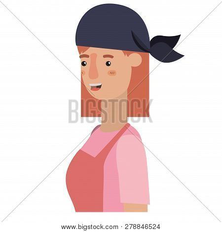 Woman Gardener With Apron Avatar Character Vector Illustration Desing