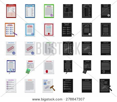 Vector Illustration Of Form And Document Symbol. Collection Of Form And Mark Stock Vector Illustrati