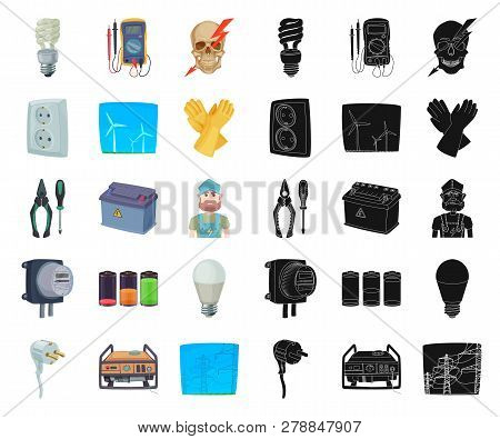 Vector Design Of Electricity And Electric Logo. Set Of Electricity And Energy Stock Symbol For Web.