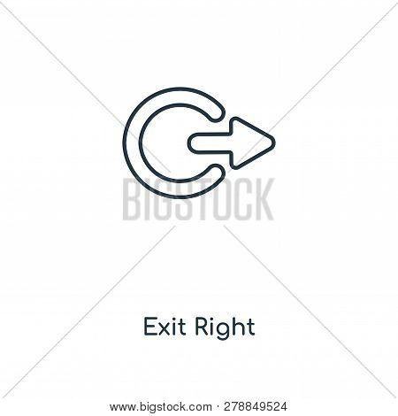 Exit Right Icon In Trendy Design Style. Exit Right Icon Isolated On White Background. Exit Right Vec