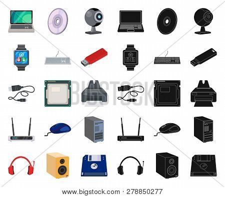 Vector Design Of Laptop And Device Logo. Set Of Laptop And Server Stock Vector Illustration.