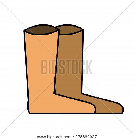 Nice Boots Isalated Icon Vector Illustration Desing
