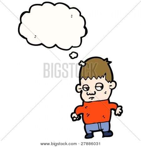 Cartoon jongen denken