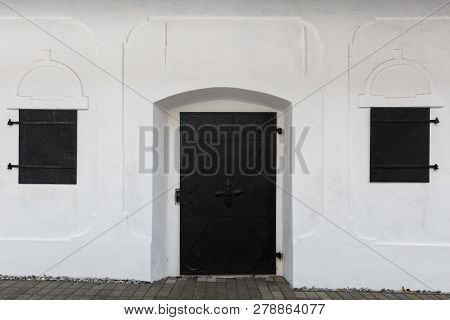 Windows And Door Of A Traditional Granary In Blatnica Village, Northern Slovakia.