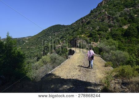 Overpass Of The Abandoned Railway Mining Of Sulcis
