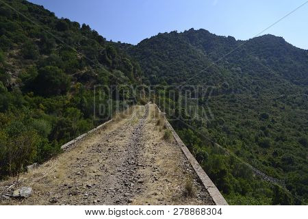 Overpass Of The Abandoned Railway Mining Of Sulcis