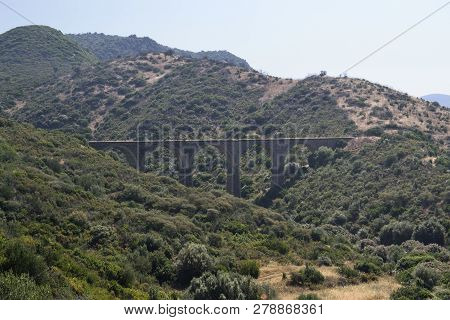 Overpass Of The Abandoned Railway Mining Of Sulcis