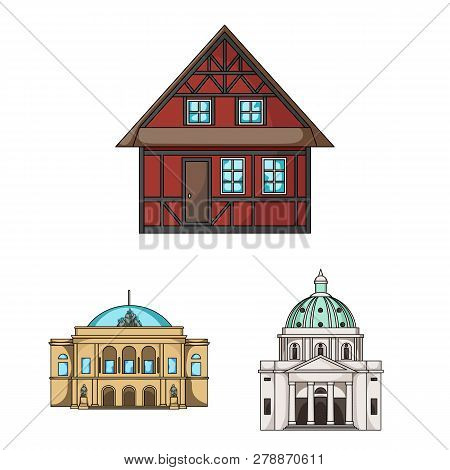 Vector Design Of Building And City Sign. Set Of Building And Business Stock Vector Illustration.