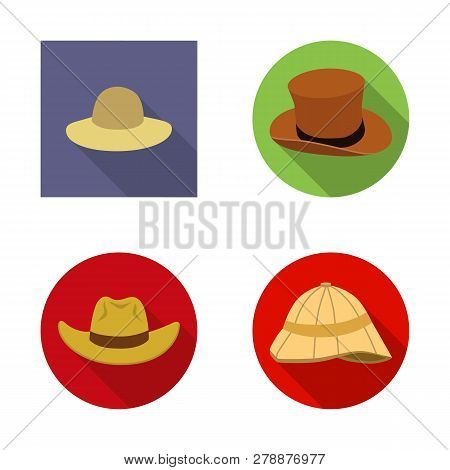 Vector Design Of Hat And Cap Icon. Set Of Hat And Model Stock Vector Illustration.