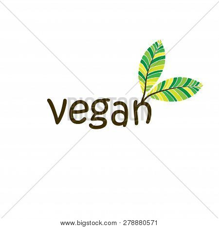 Logo Vegan Food. Isolated Background. Vector Illustration.