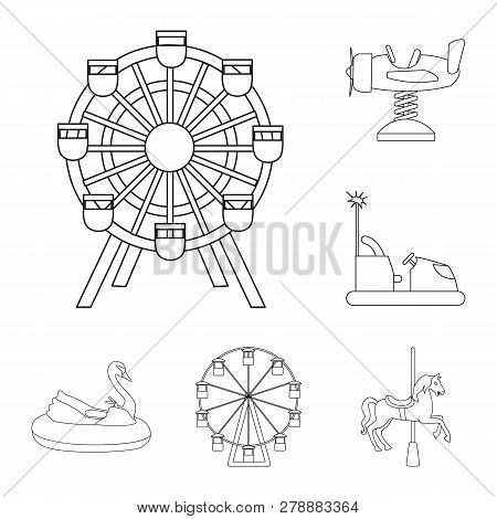 Vector Illustration Of Fun And Horse  Logo. Collection Of Fun And Circus Vector Icon For Stock.