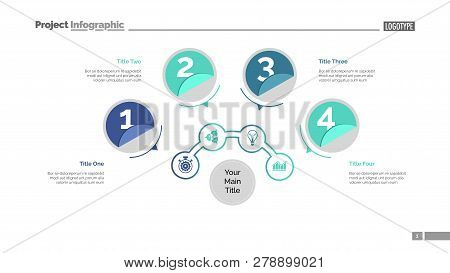 Four Circles Process Chart Slide Template. Business Data. Structure ...