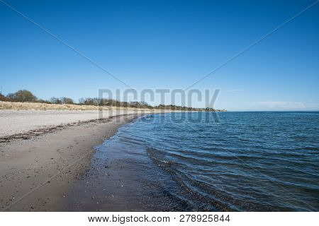 The Beach In Town Of Klintholm In Denmark