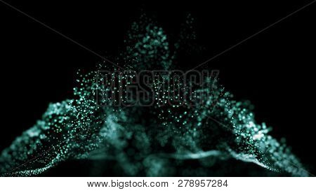 Big Data Visualization 3D. Digital Background. Data Threads Plot. Big Data.  Abstract 3D Big Data Vi