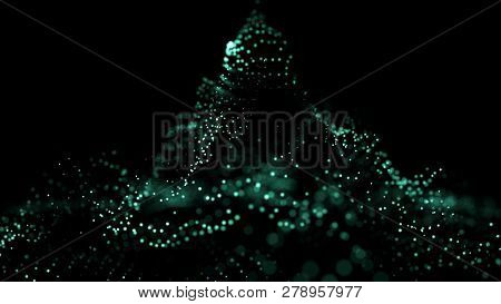 Big Data Visualization 3D. Digital Background. Data Threads Plot. Big Data.  Abstract 3D Big Data Vi