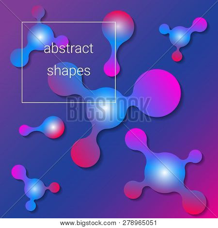 Colorful Abstract Background. Simple Liqued Shapes Composition. Design Layout For Banner Or Poster.e